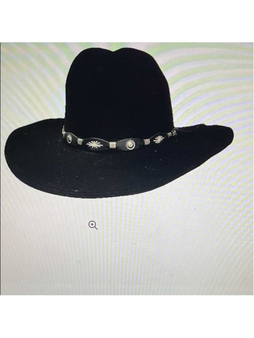 Vintage BAILEY "Caliente" 100% Wool Hat Black Western Cowboy Made In USA 7 3/8